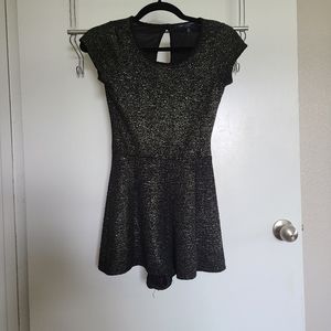 Romper black with sparkly silver glitter